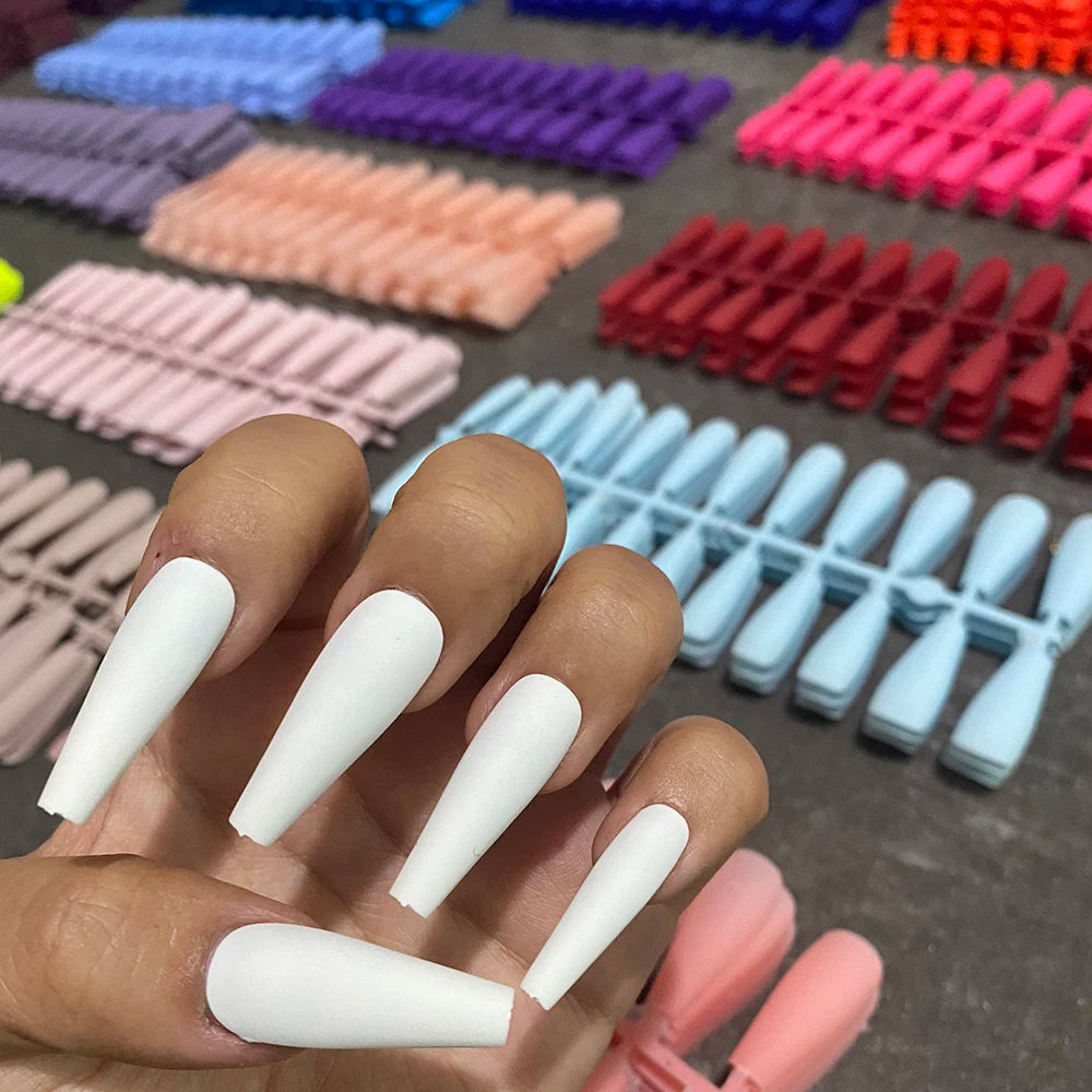 24pcs Matte Long Coffin Nails